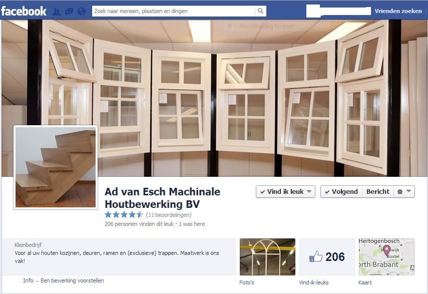 Facebook pagina Ad van Esch BV